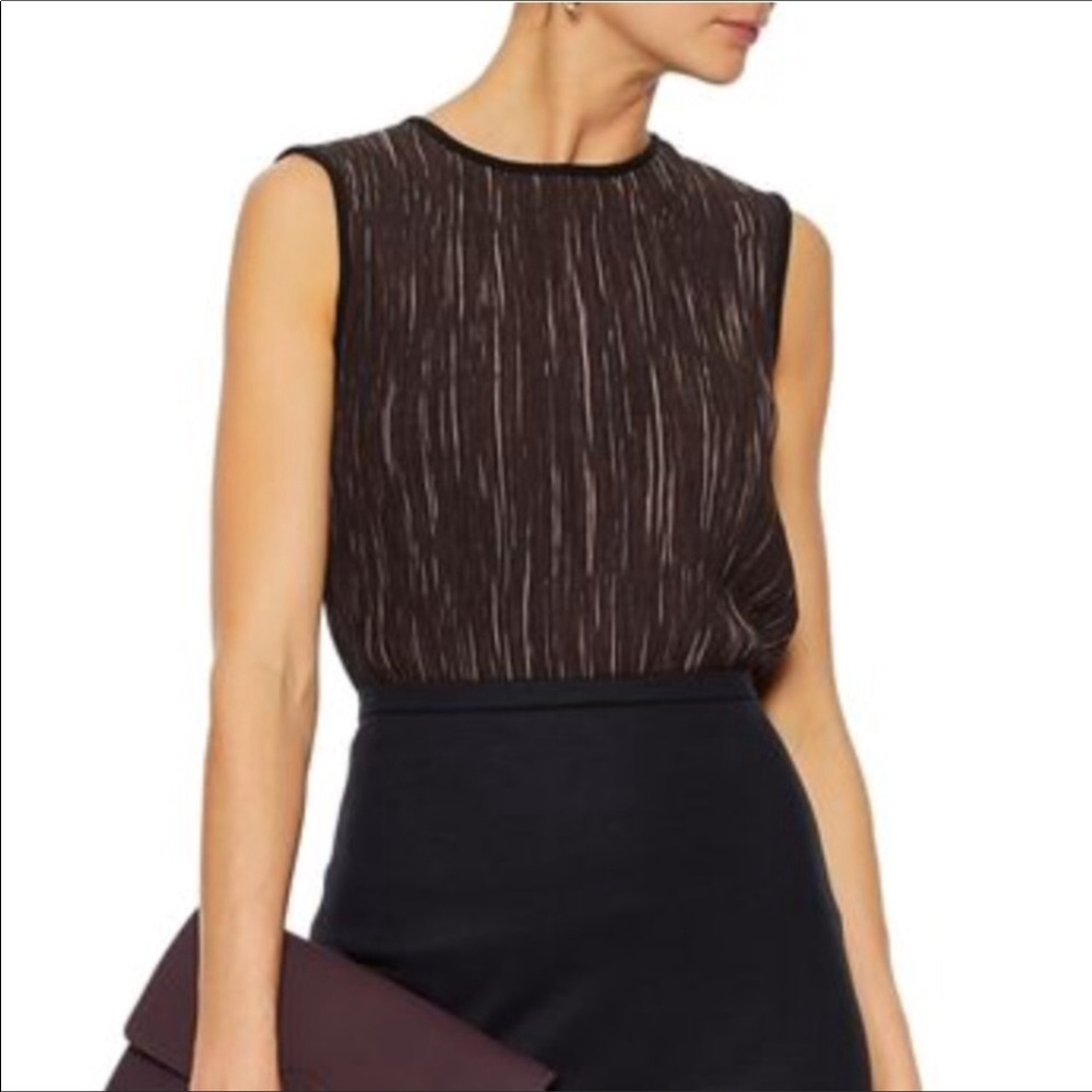 MaxMara Plissé Sleeveless Blouse